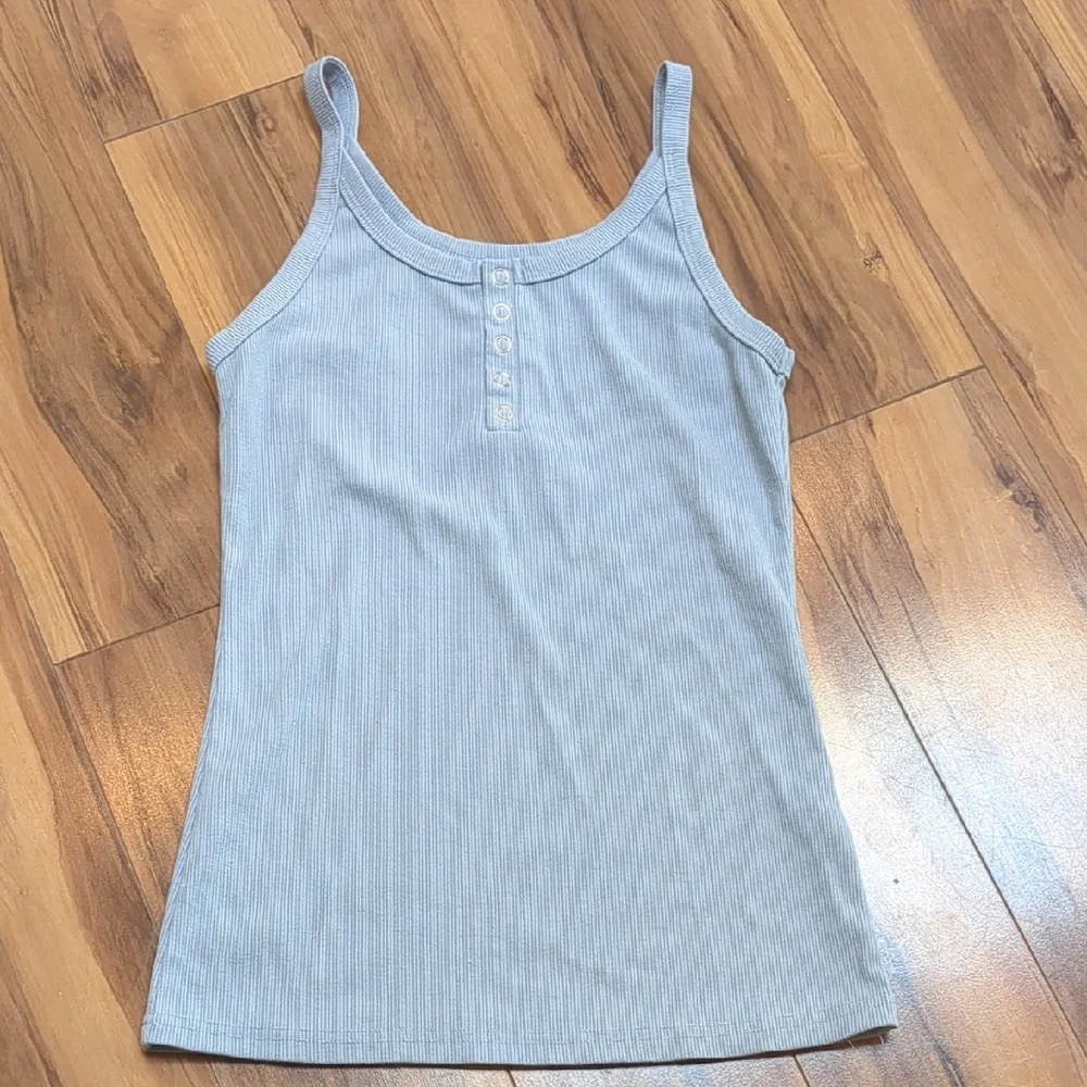 Light Blue Ribbed Tank Top - Picture 1 of 2